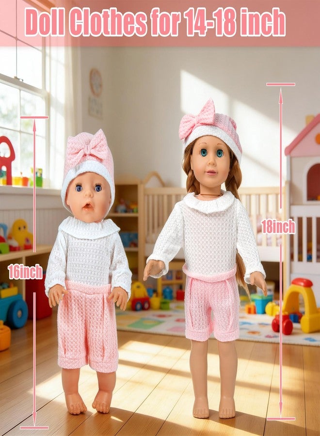 ARTST 7 Set Baby Doll Clothes,14-18 inch Reborn Doll Clothes Accessories Dress with Hats Socks Outfits Fits for 43cm New Born/15 inch Bitty/16 Inch Baby Dolls - Image 3